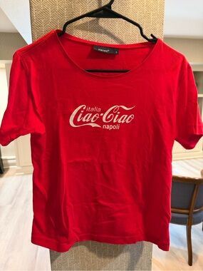 Hanes Red Coca-Cola Font Ciao Ciao Italia Napoli Graphic Tee Small